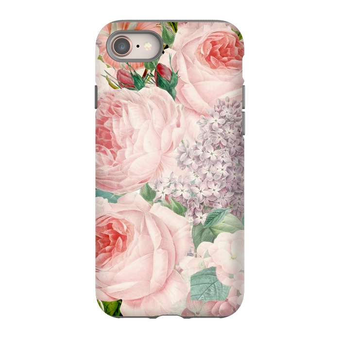 iPhone 8 StrongFit Pink Retro Watercolor Roses by  Utart