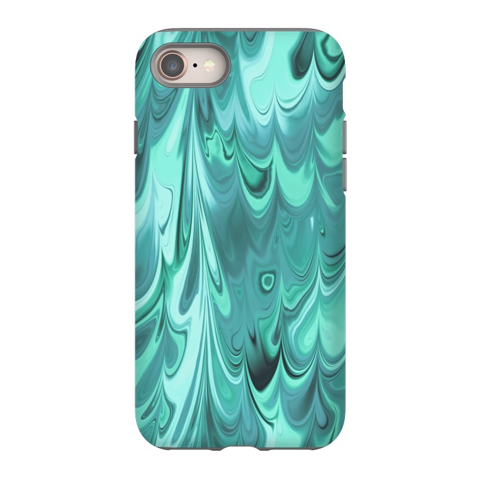 iPhone 8 StrongFit Faux Turquoise Marble 2 by Andrea Haase
