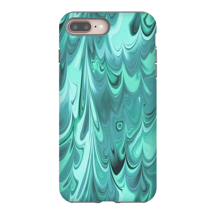 iPhone 8 plus StrongFit Faux Turquoise Marble 2 by Andrea Haase