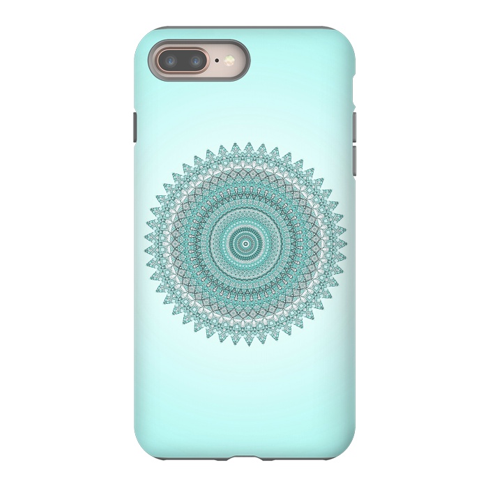 iPhone 8 plus StrongFit Magical Teal Mandala by Andrea Haase