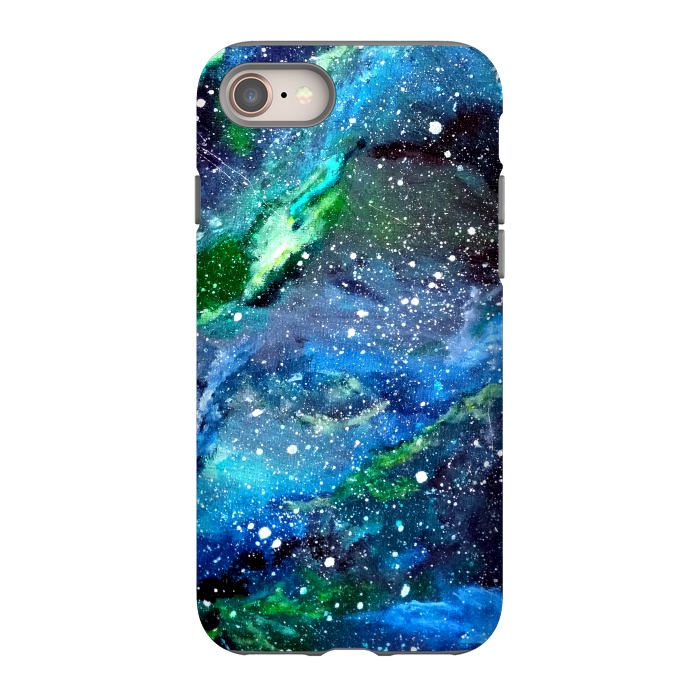iPhone 8 StrongFit Galaxy in Blue and Green by Gringoface Designs