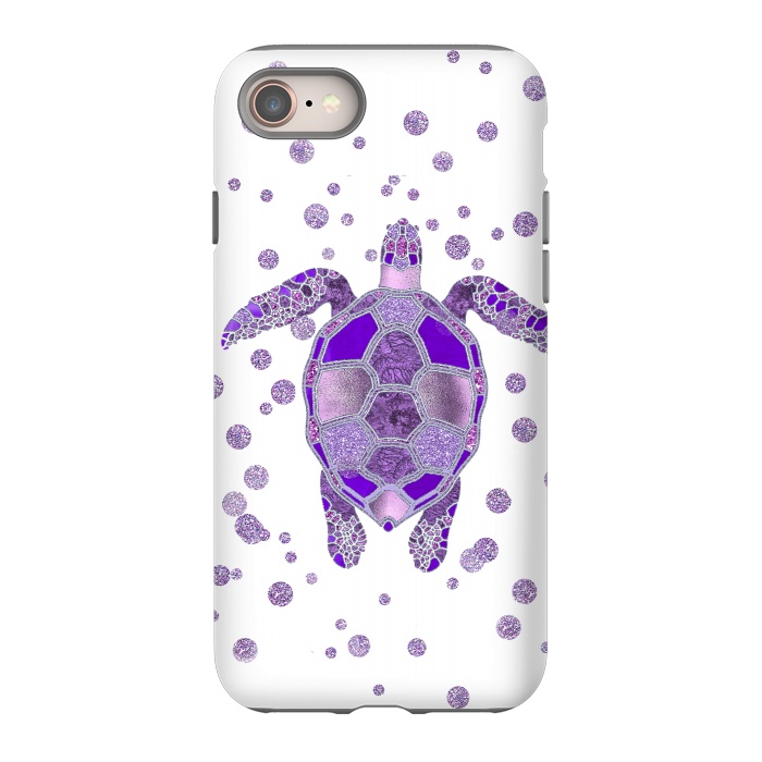 iPhone 8 StrongFit Shimmering Purple Turtle by Andrea Haase