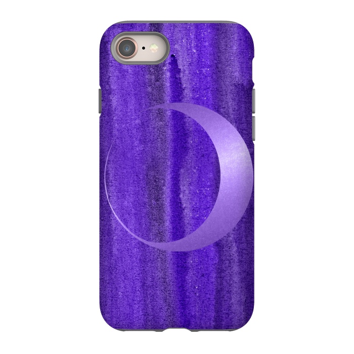 iPhone 8 StrongFit Shiny Purple Half Moon  by Andrea Haase