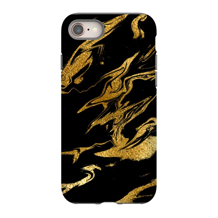 iPhone 8 StrongFit Black and Gold Luxury Marble by  Utart