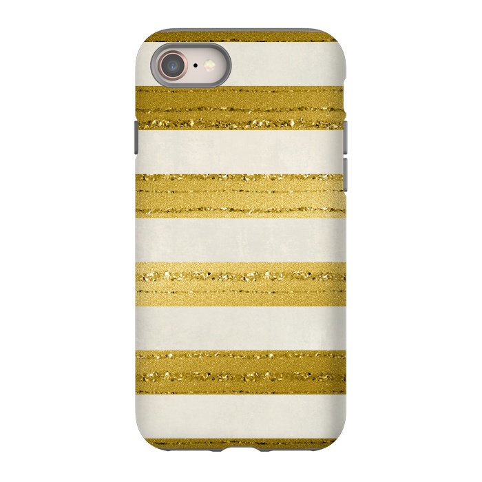 iPhone 8 StrongFit Golden Glitter Lines On Cream by Andrea Haase