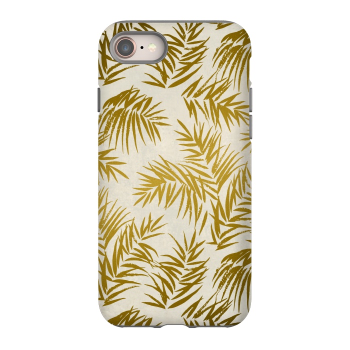 iPhone 8 StrongFit Golden Palm Leaves 2 by Andrea Haase