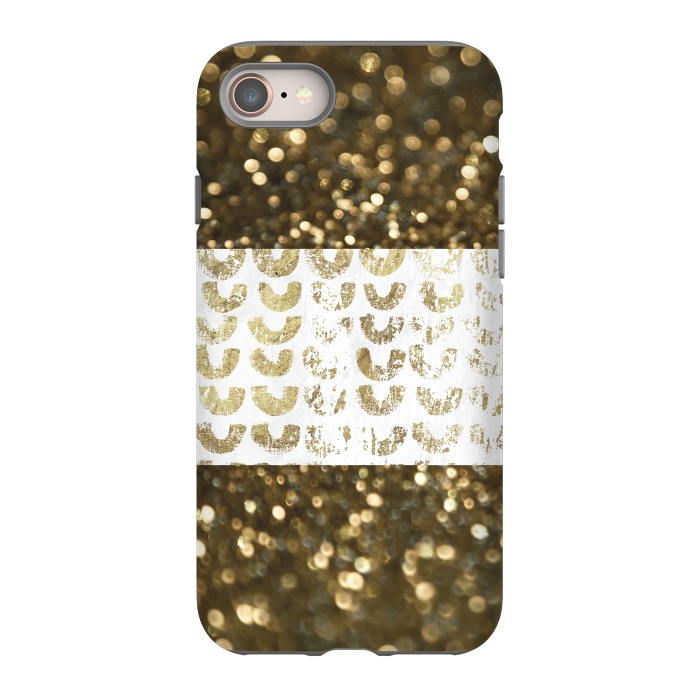 iPhone 8 StrongFit Golden Glitter by Andrea Haase