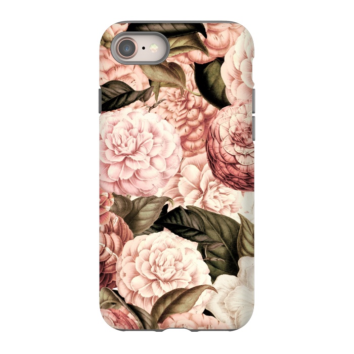 iPhone 8 StrongFit Pink Vintage Camelia Pattern by  Utart