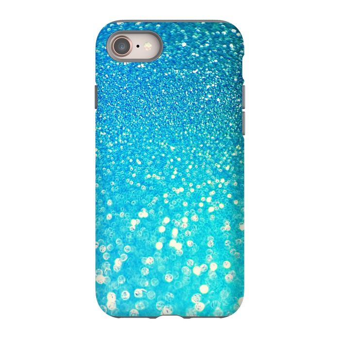 iPhone 8 StrongFit Ocean Teal Blue Glitter by  Utart