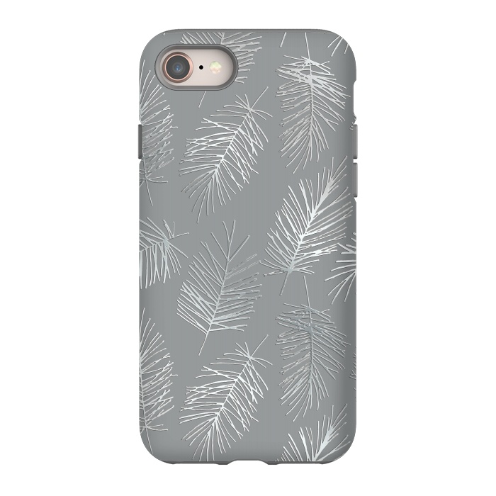 iPhone 8 StrongFit Silver Palm Leaves by Andrea Haase