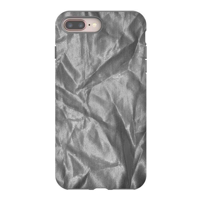 iPhone 8 plus StrongFit Shiny Silver Fabric by Andrea Haase