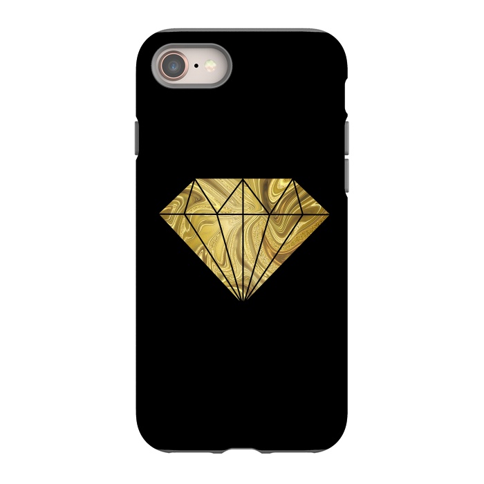 iPhone 8 StrongFit Golden Diamond  Faux Glitter On Black by Andrea Haase