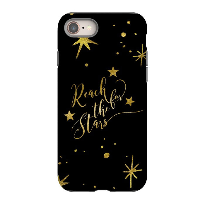 iPhone 8 StrongFit Reach For The Stars Golden Quote by Andrea Haase