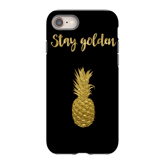 iPhone 8 StrongFit Stay Golden Precious Tropical Pineapple by Andrea Haase