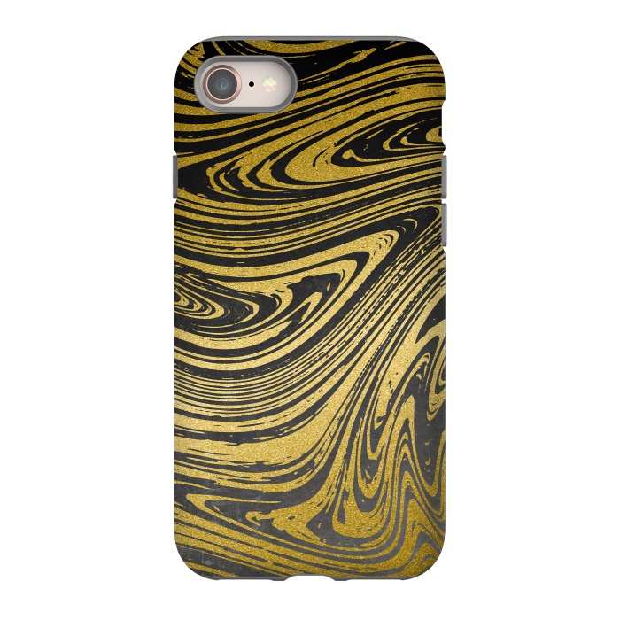 iPhone 8 StrongFit Black Gold Marble 2 by Andrea Haase