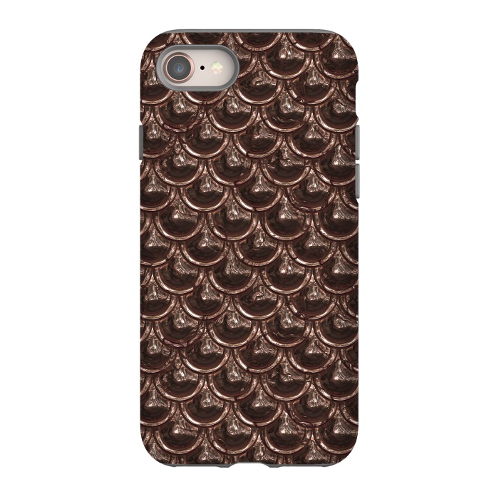 iPhone 8 StrongFit Brown Copper Metal Scales by Andrea Haase