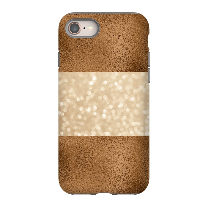 iPhone 8 StrongFit Faux Glitter And Copper by Andrea Haase