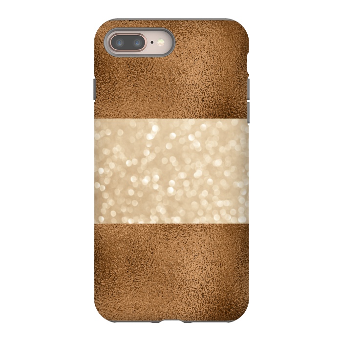 iPhone 8 plus StrongFit Faux Glitter And Copper by Andrea Haase