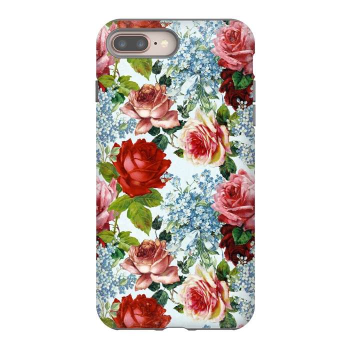 iPhone 8 plus StrongFit Vintage roses and Forget Me Not by  Utart
