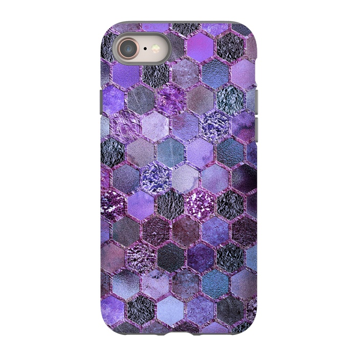 iPhone 8 StrongFit Purple Metal Honeycomb Pattern by  Utart