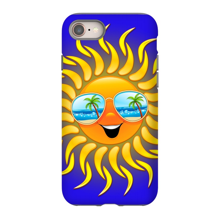iPhone 8 StrongFit Summer Sun Cartoon with Sunglasses by BluedarkArt