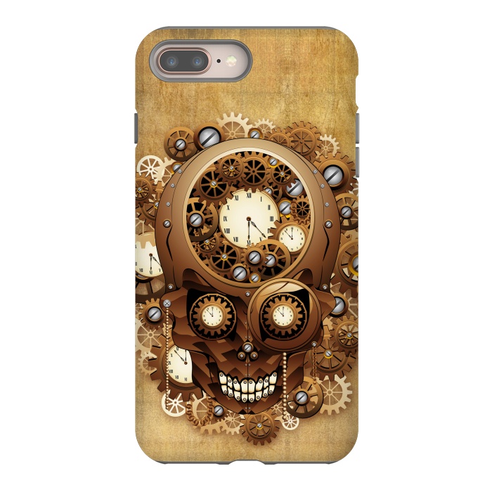 iPhone 8 plus StrongFit Skull Steampunk Vintage Style by BluedarkArt