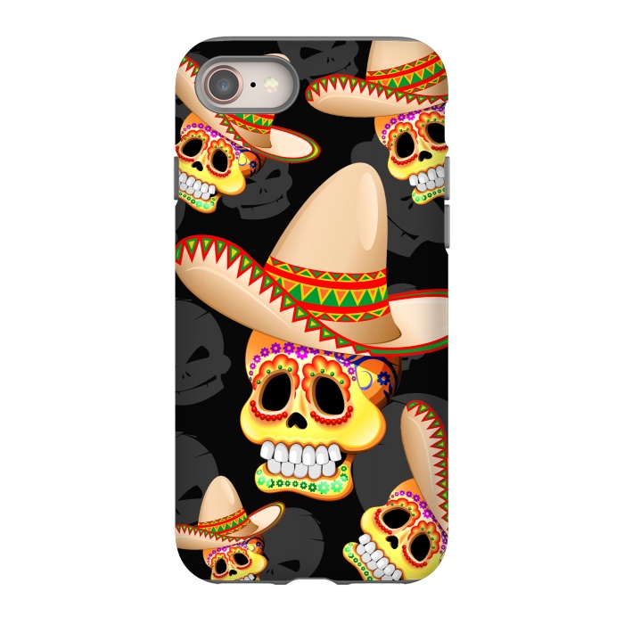 iPhone 8 StrongFit Mexico Sugar Skull with Sombrero by BluedarkArt