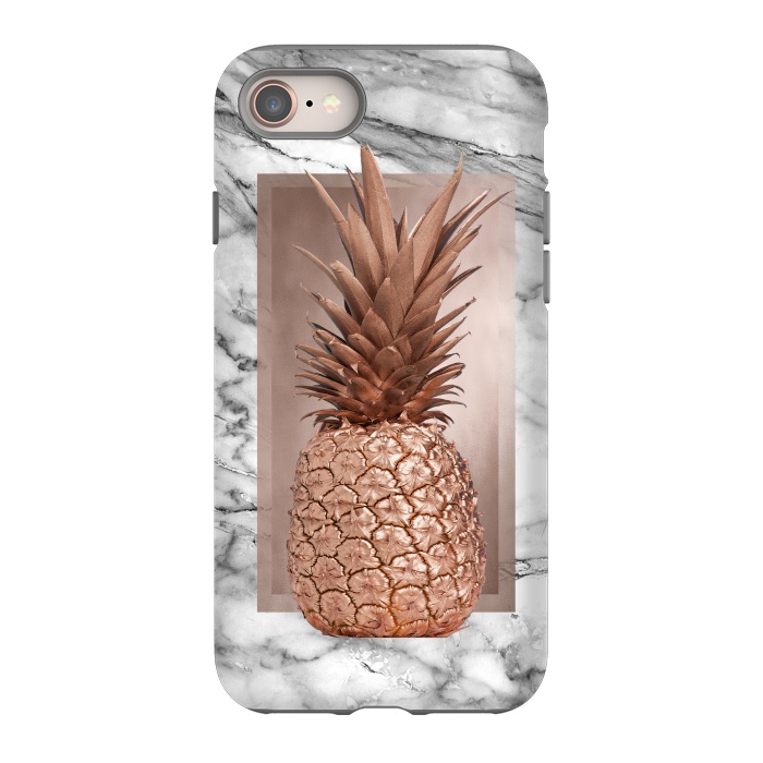 iPhone 8 StrongFit Copper Pineapple on Gray Marble  by  Utart