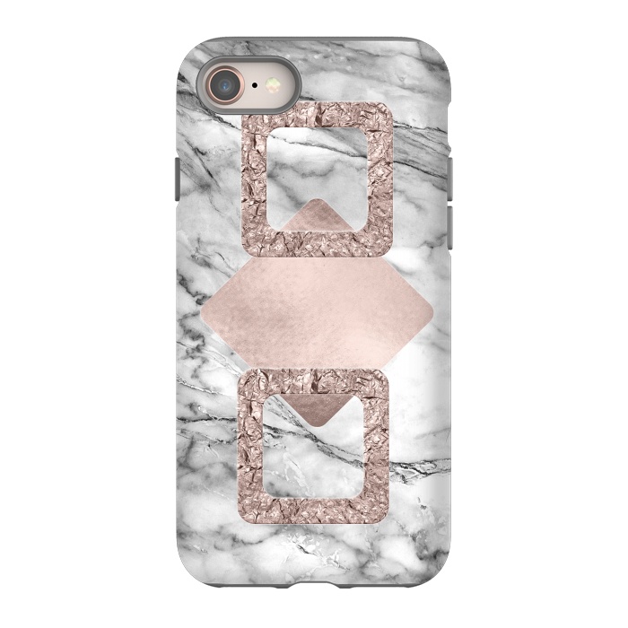 iPhone 8 StrongFit Rose Gold Geometric Shapes on Marble by  Utart