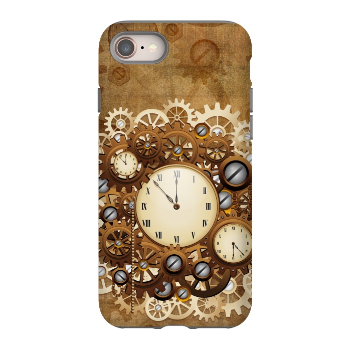 iPhone 8 StrongFit Steampunk Clocks and Gears Vintage Style  by BluedarkArt