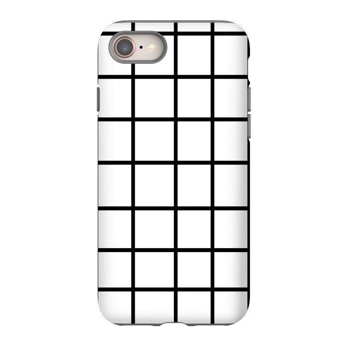 iPhone 8 StrongFit Grid White & Black by ''CVogiatzi.