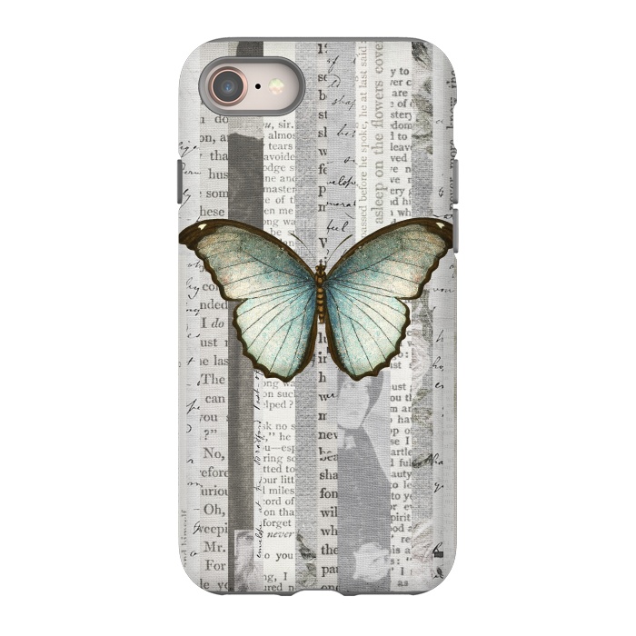 iPhone 8 StrongFit Vintage Butterfly Paper Collage by Andrea Haase