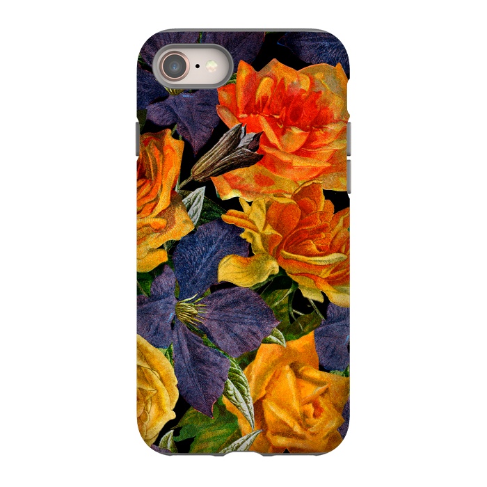 iPhone 8 StrongFit Clematis and Yellow Vintage Roses by  Utart