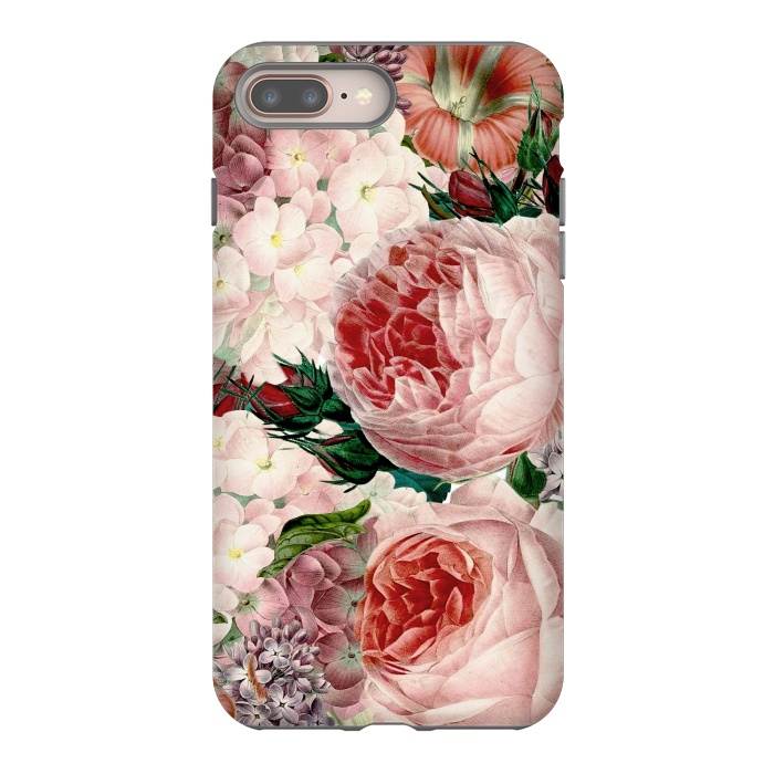 iPhone 8 plus StrongFit Roses and Hydrangea Pattern by  Utart