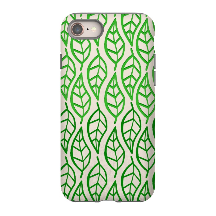 iPhone 8 StrongFit leaf pattern green by MALLIKA