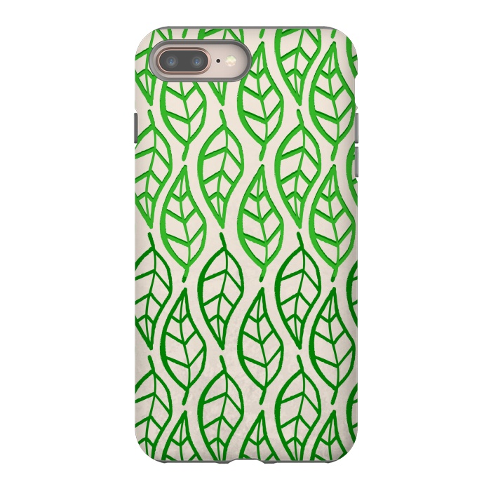 iPhone 8 plus StrongFit leaf pattern green by MALLIKA
