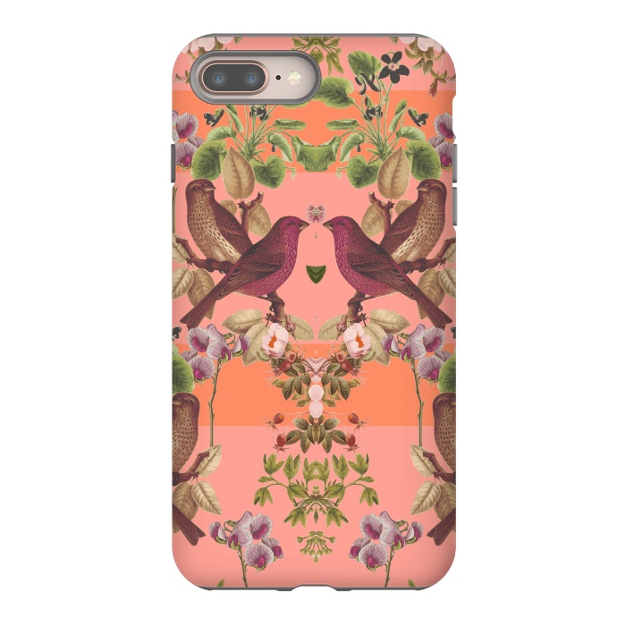 iPhone 8 plus StrongFit Vintage Botanic (Pink) by Zala Farah