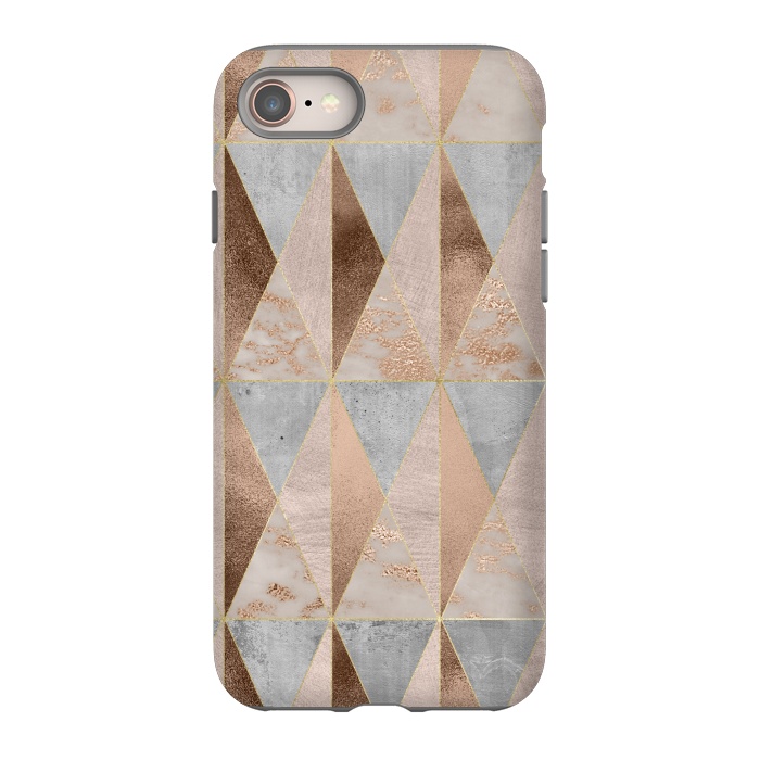 iPhone 8 StrongFit Modern Marble Geode Copper Triangle Argyle by  Utart