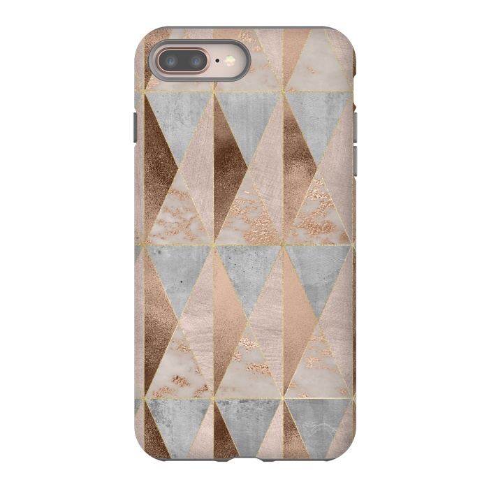 iPhone 8 plus StrongFit Modern Marble Geode Copper Triangle Argyle by  Utart