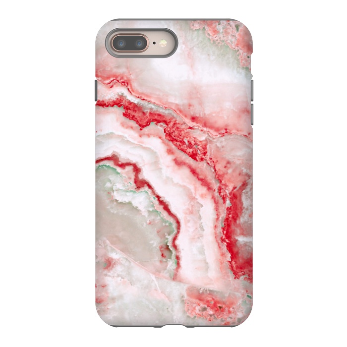 iPhone 8 plus StrongFit Coral Red Veined Agate by  Utart