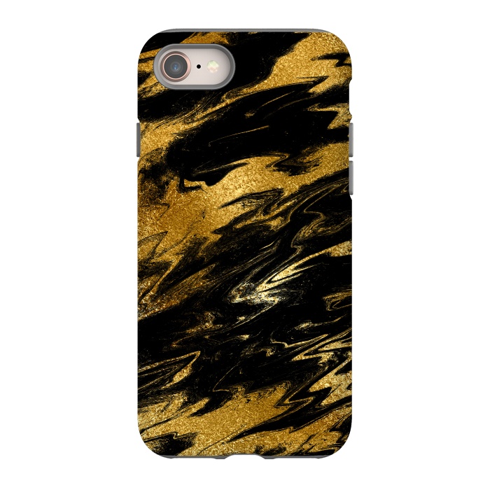 iPhone 8 StrongFit Black and Gold Marble by  Utart