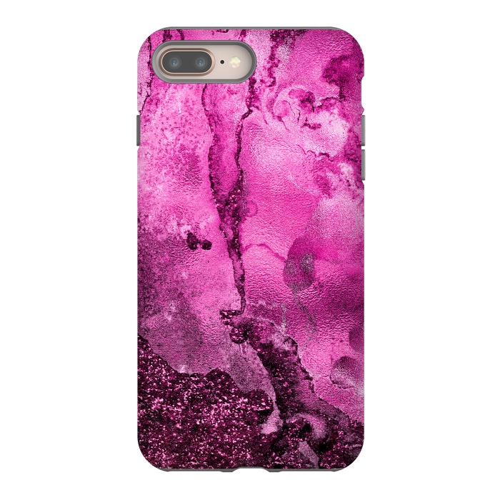 iPhone 8 plus StrongFit Purple and Pink Glittering Ink Marble by  Utart