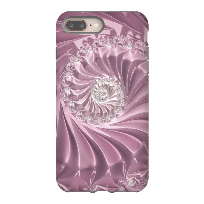 iPhone 8 plus StrongFit Soft Pink Glamorous Fractal by Andrea Haase