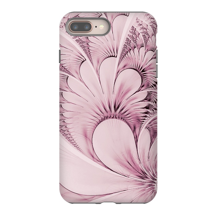 iPhone 8 plus StrongFit Pink Flourish Fractal by Andrea Haase