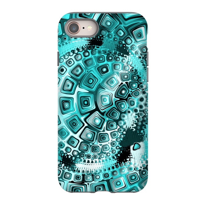 iPhone 8 StrongFit Teal Blue Fractal 2 by Andrea Haase