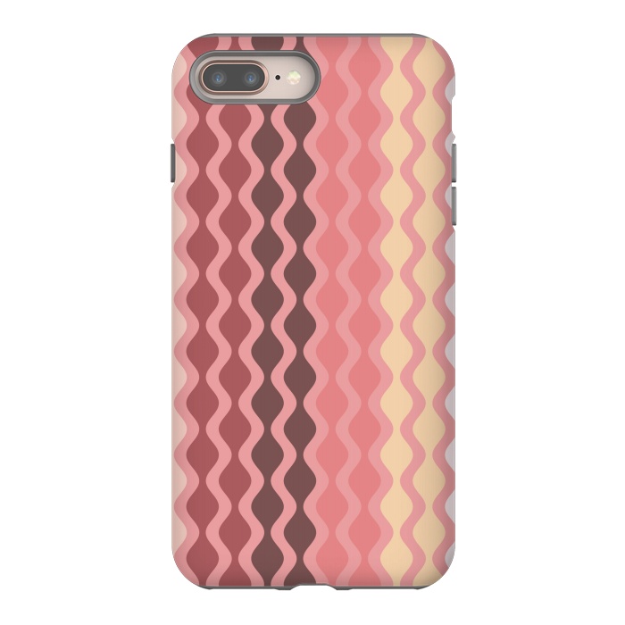 iPhone 8 plus StrongFit Falling Waves in Pink and Brown by Paula Ohreen