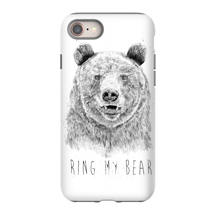 iPhone 8 StrongFit Ring my bear (bw) by Balazs Solti