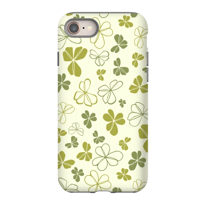 iPhone 8 StrongFit Lucky Clover in Cream and Green by Paula Ohreen