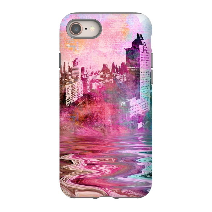 iPhone 8 StrongFit Surreal City Urban Mixed Media Art by Andrea Haase