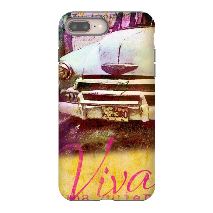 iPhone 8 plus StrongFit Viva Cuba Old Car Mixed Media Art by Andrea Haase